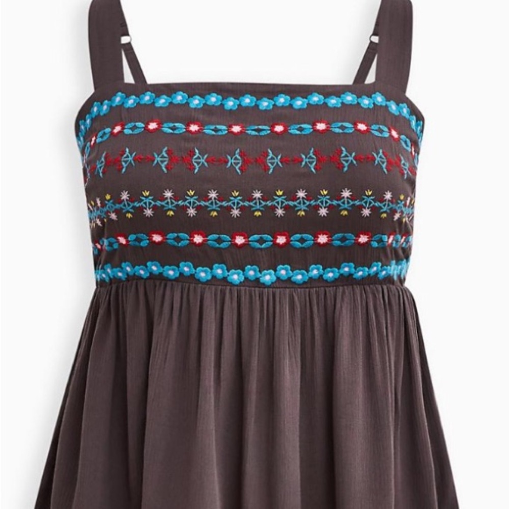 Torrid Embroidered Babydoll Tank 0X